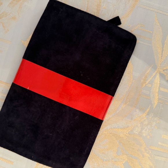Clare V. Navy and Red stripe fold over clutch - Picture 5 of 5